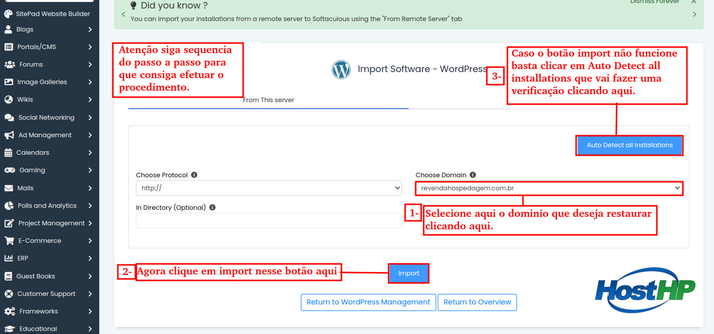 Resolvendo problema em acessar wordpress via softaculous